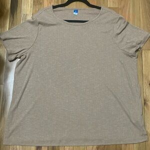 Beige short sleeve oversized shirt